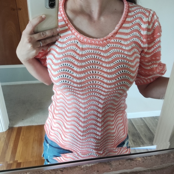 5/$25 Ella Moss Puffed Short Sleeve Sweater Top Size M - Picture 14 of 15